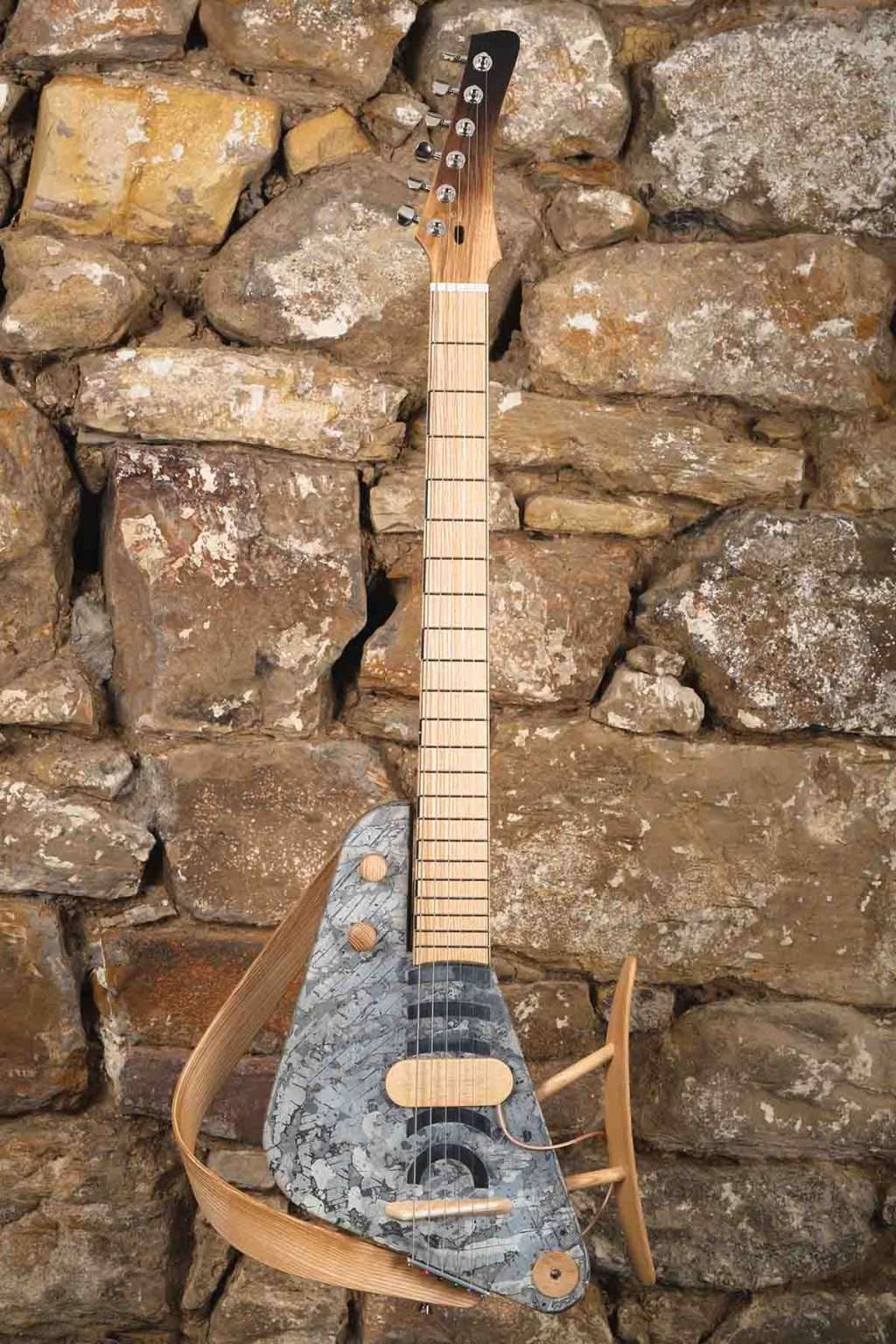 Concentric Harmony Guitar made by Rory Dowling, , Zachie Morris of Taran Guitars in collaboration with fine concrete designer Nicholas Denney. Image Caelin Harrington.