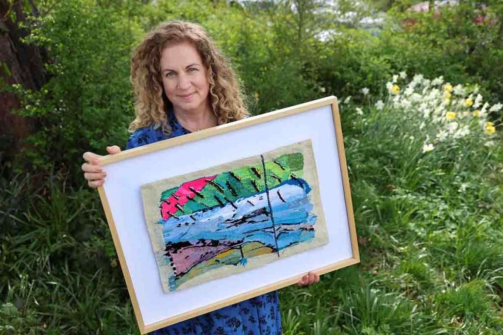 Tapestry-maker Gyllian Thomson has said, 'Upland has been pivotal to me. I am so grateful we have an organisation that works on behalf of us all. Spring Fling put me in the centre of the artists' community and enabled me to be part of something wonderful. It is the biggest and best part of my year opening my studio and meeting people who really appreciate what I do. We are lucky to have Upland and Spring Fling in our amazing region.' Image Colin Hattersley.