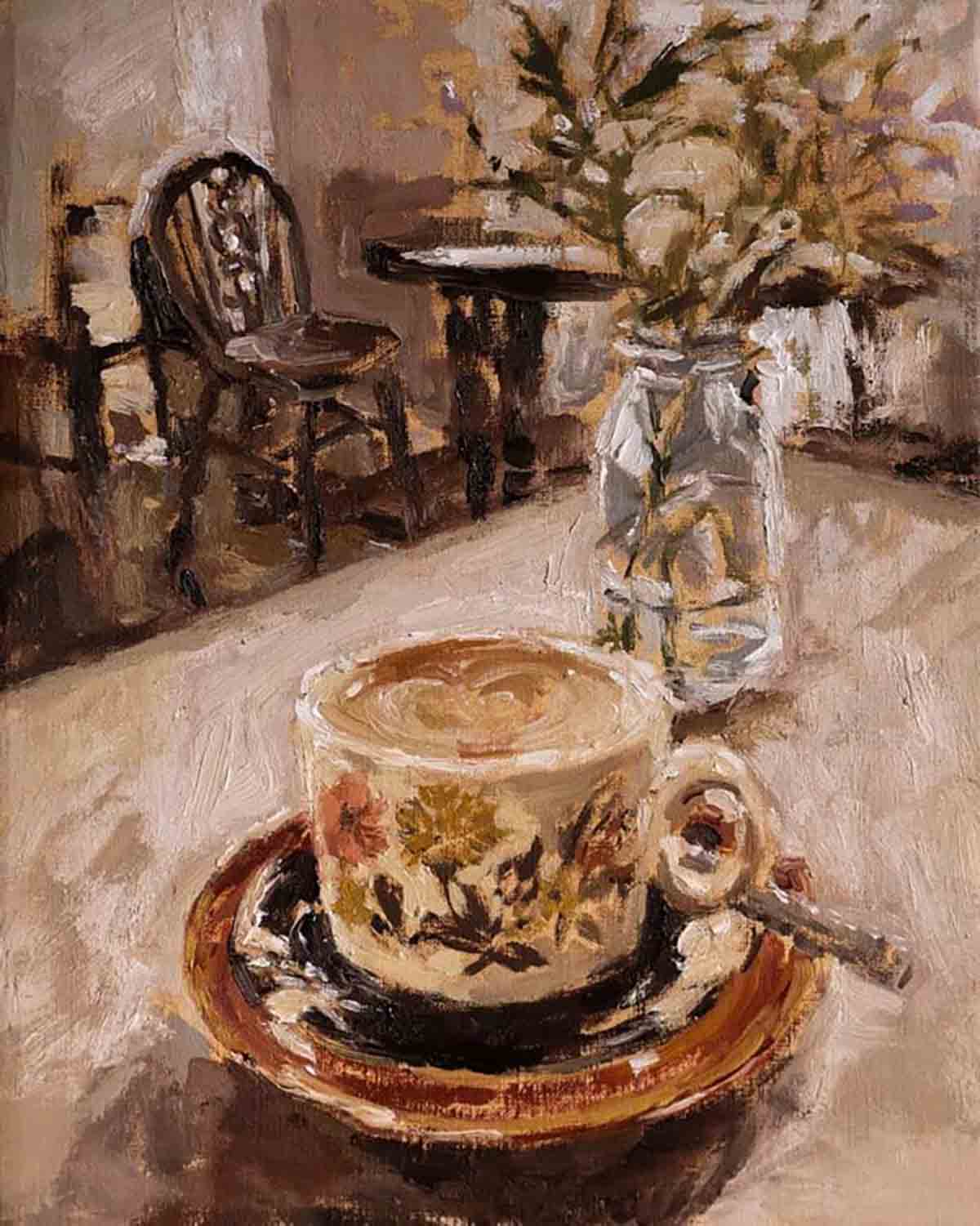 Caroline Ann Mordue, 'Coffee at Ostara Cafe'