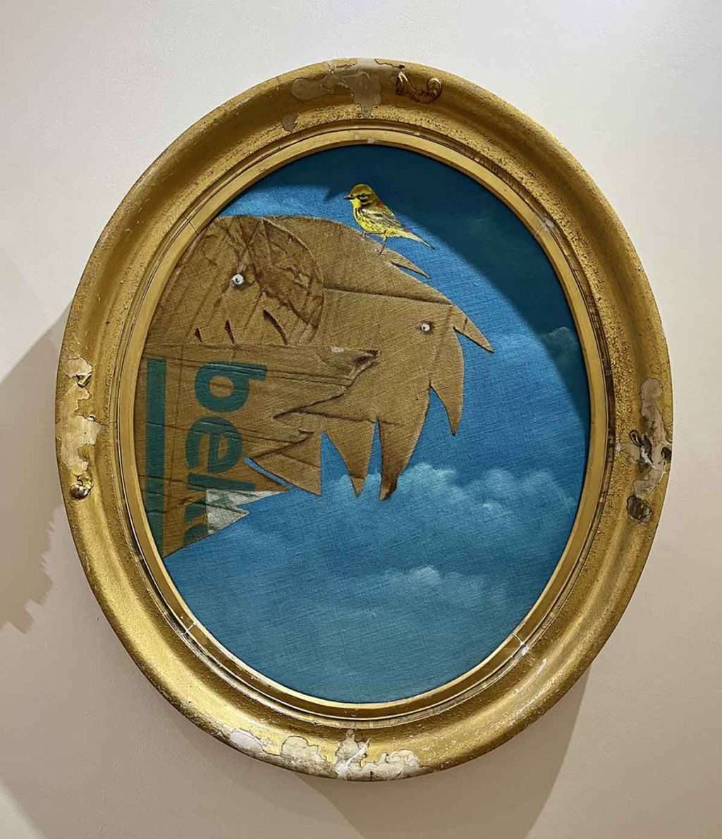 Celie Byrne, 'Birdman', left-side triptych, oil on linen and board