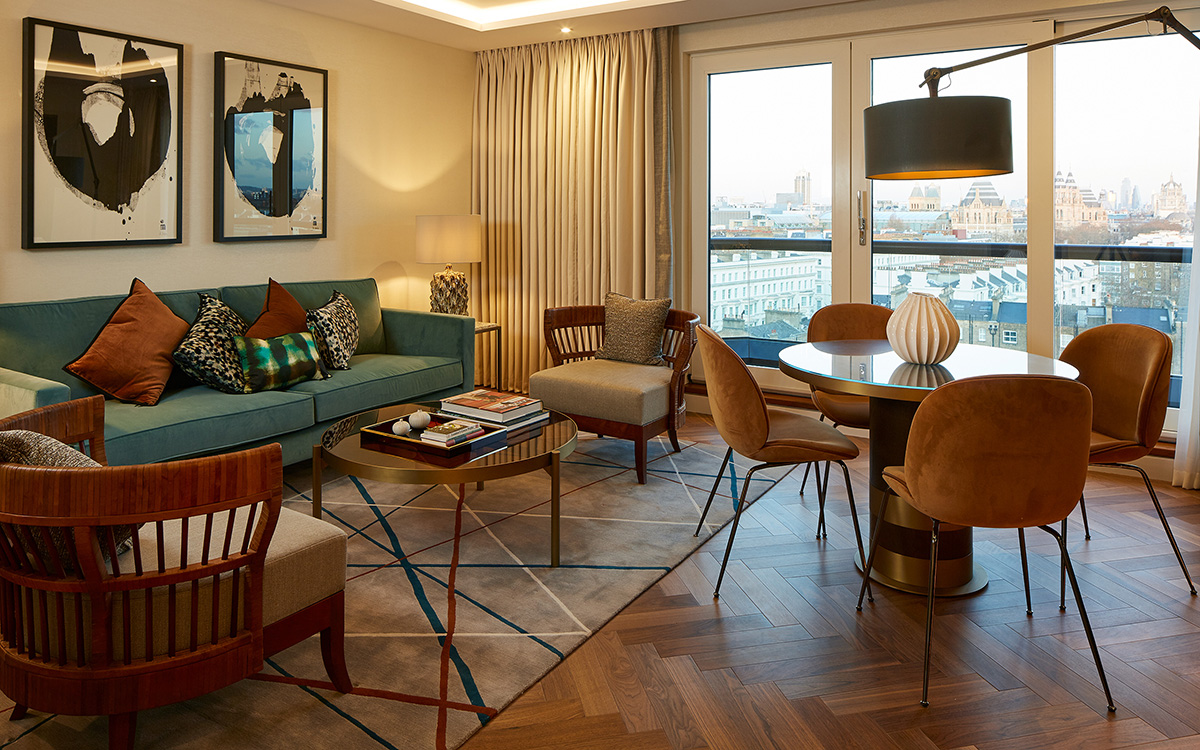 Living area in a two-bedroom apartment