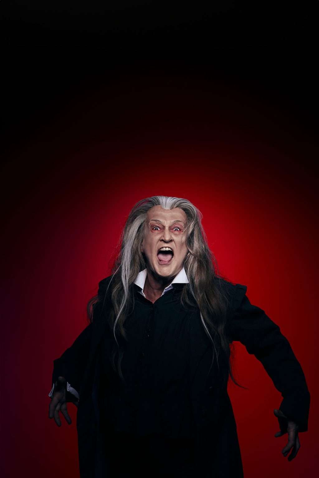 Liz Kettle as Dracula in the National Theatre of Scotland’s Dracula: Mina’s Reckoning, Photo Pete Dibdin 