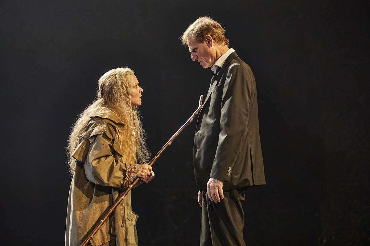 Finty Williams (Old Mrs Hempstock) and Trevor Fox (Dad) in The Ocean at the End of the Lane. Image Brinkhoff-Moegenburg.