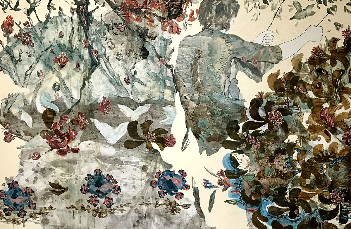 Florence Dessuyer, 'The Swing', mixed media on canvas