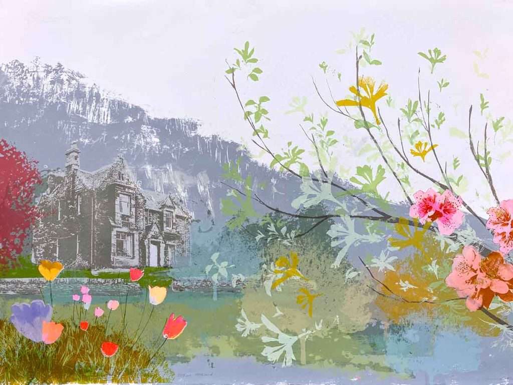 Freya Miller, 'Esther's Orchard', limited edition screenprint with gold leaf on archival paper