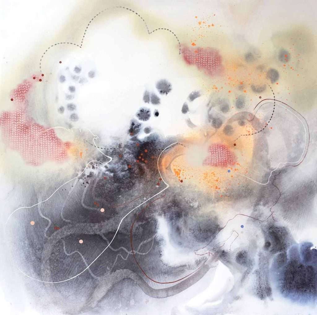 Gemma Petrie, 'Familiar Features', watercolour and mixed media