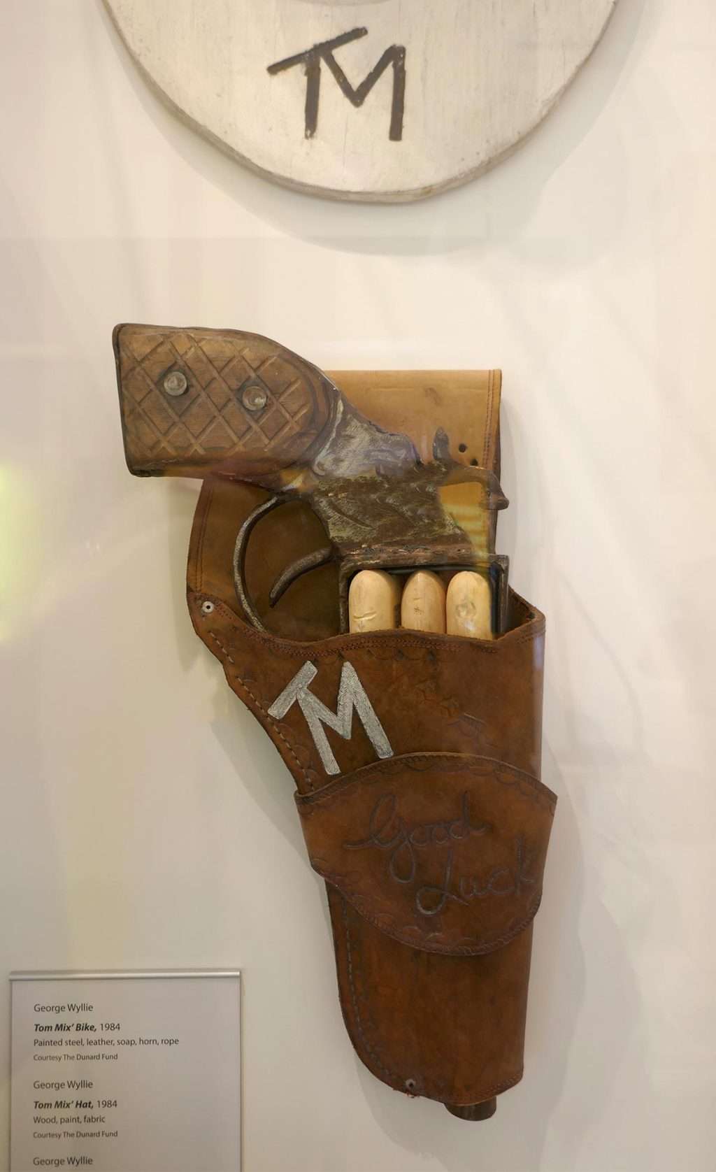 George Wyllie, ‘Tom Mix’s Gun’ 1984, steel, leather, soap