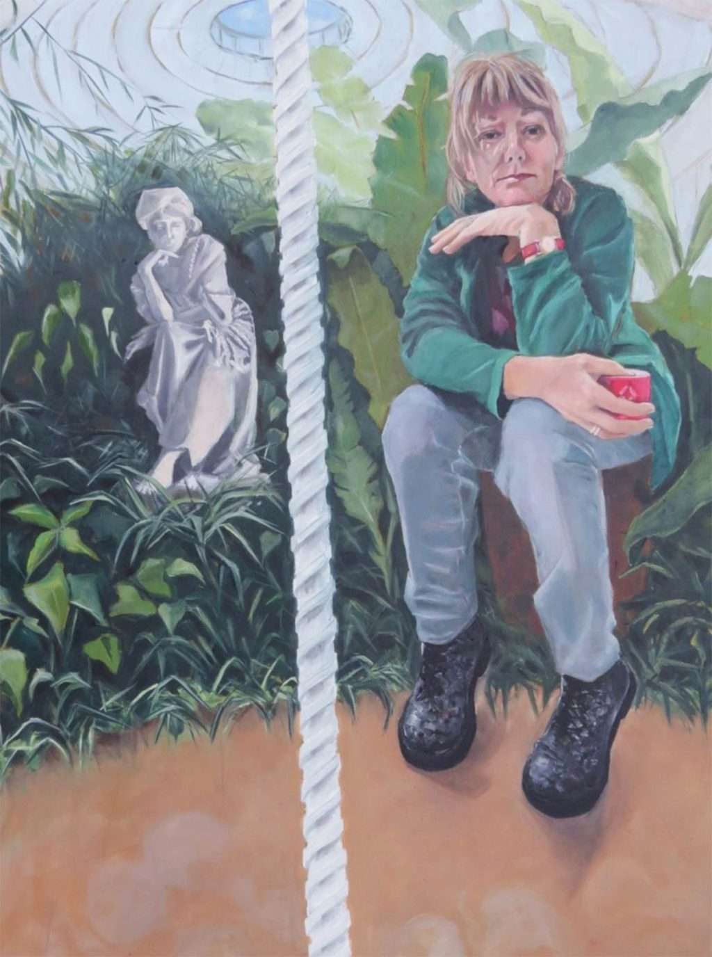 Hazel Blue, 'Two Worlds Self Portrait', acrylic on canvas board