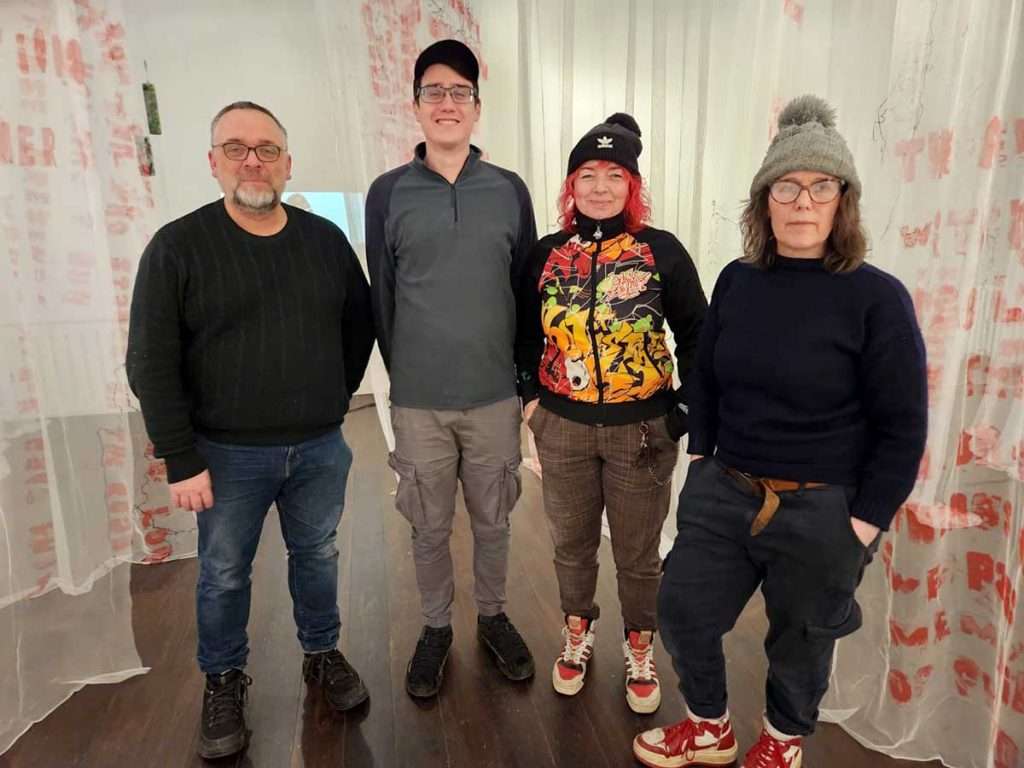 Ruaridh Law, Ian 'Hendo' Henderson, Pearl Kinnear and Celie Byrne pictured at their installation in Dunoon Burgh Hall