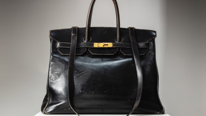 The original prototype for the Hermes Birkin handbag, named after Jane Birkin.