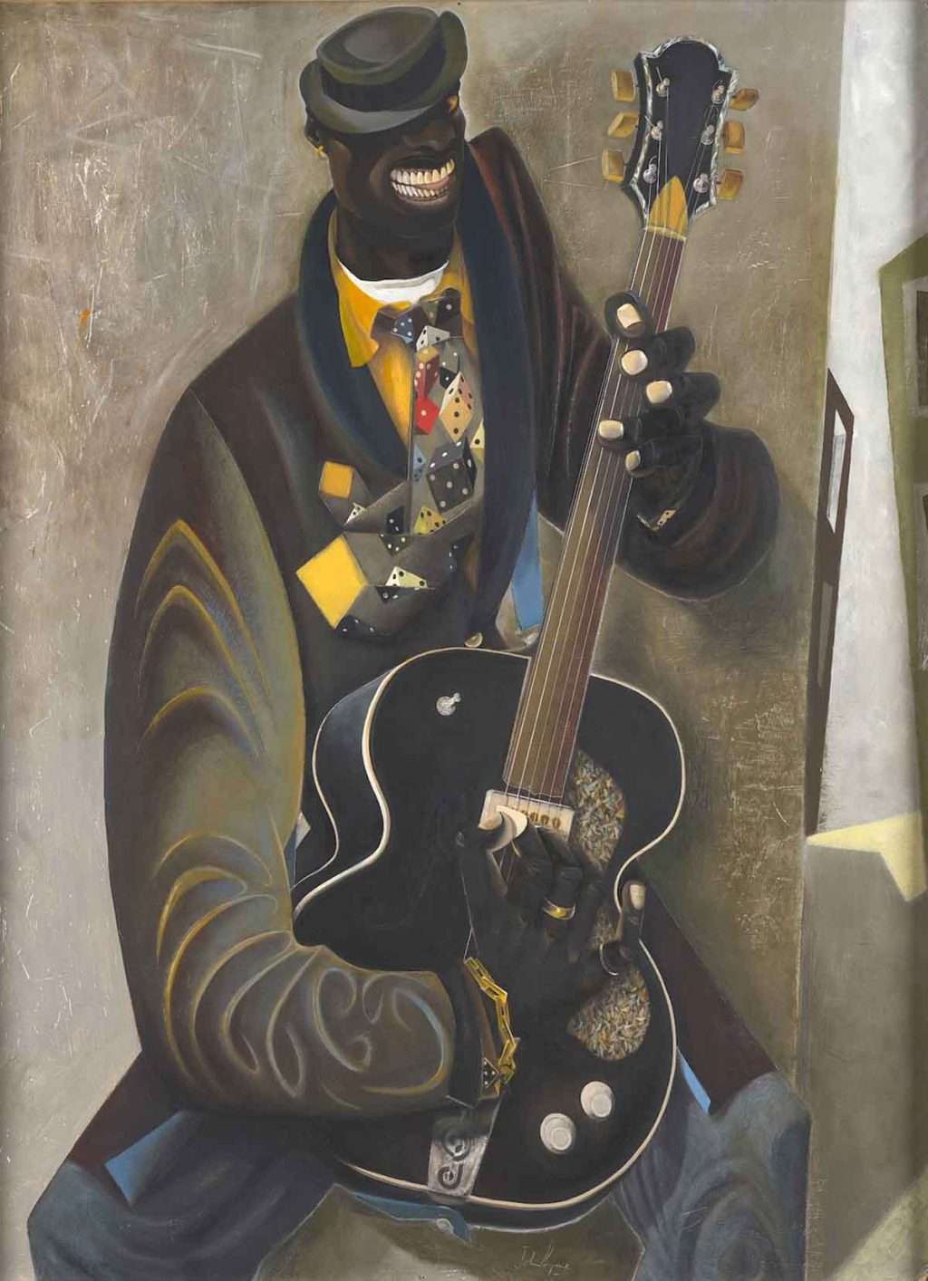 John Byrne RSA, 'Black Guy in Hat', oil on canvas