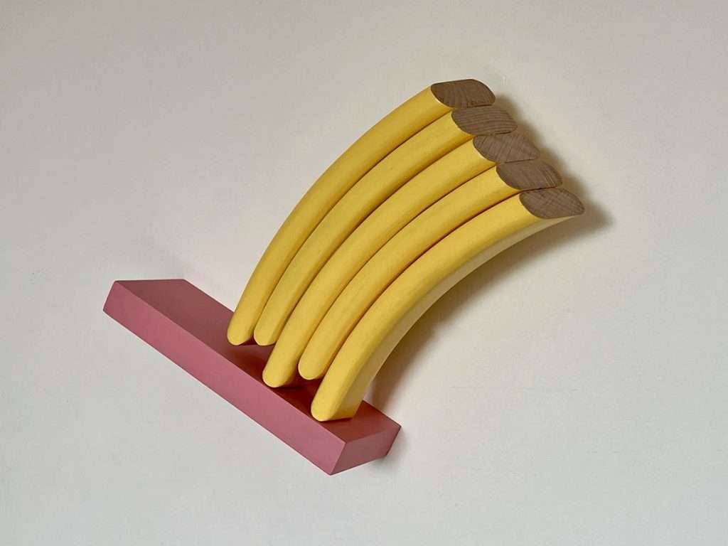 Justine Watt, 'Rhubarb and Custard',  unwanted beech chairs, toy paint, plywood plinth copy