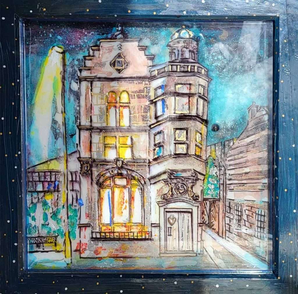 Laura Dempsey, 'Old Sandstone Tenement', ink, acrylic, jewellery and resin