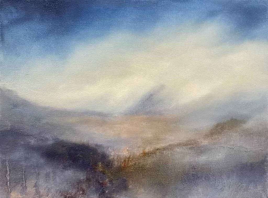Madeleine Gardiner, 'Lammermuir Mist', oil on canvas