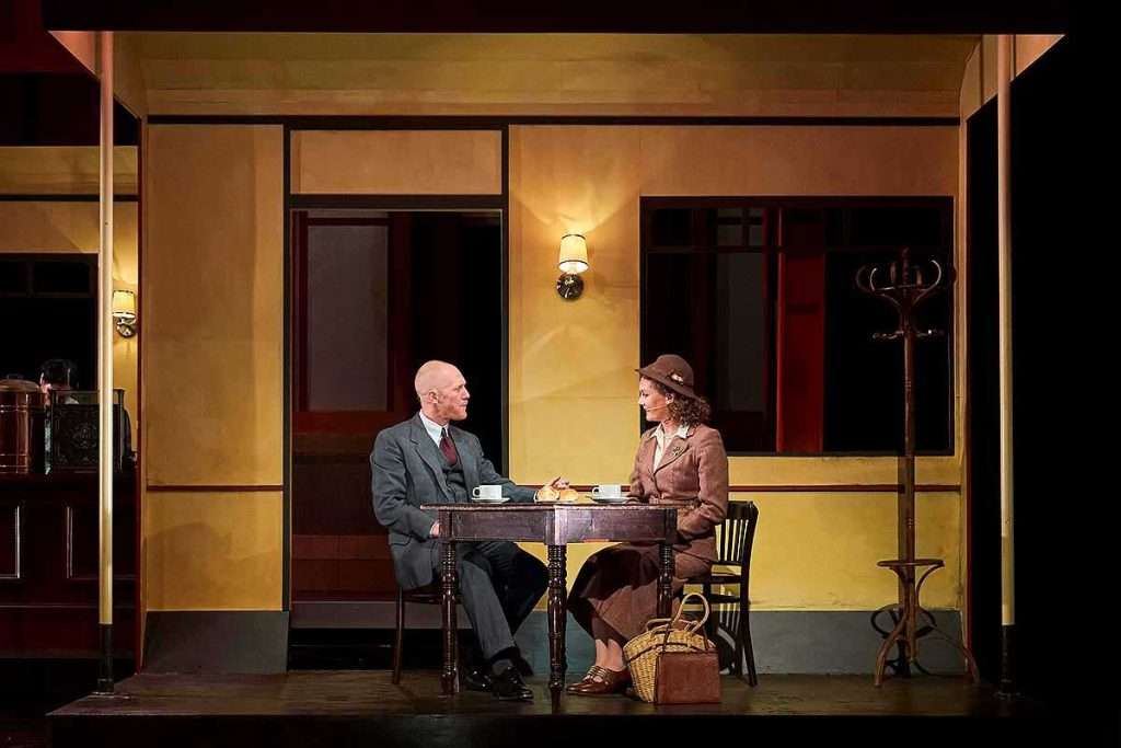 Matthew Trevannion as Alec and Kirsty Stuart as Laura in Brief Encounter. Image Fraser Band