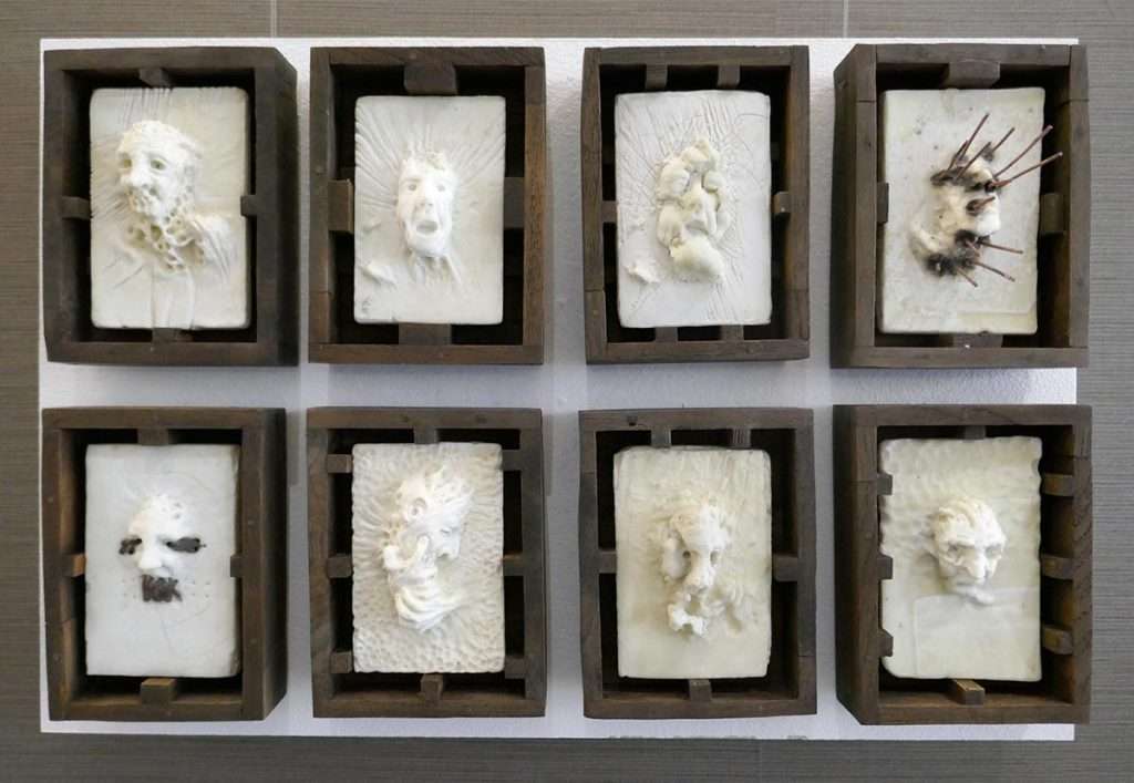 Michael Bullen, 'Apotropaic Images for Contemporary Life', kiln cast and engraved opaque glass