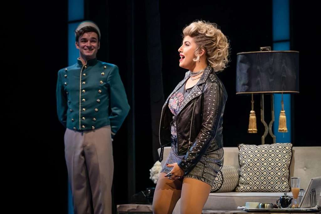 Natalie Paris as Kit De Luca and Noah Harrison as Giulio. Photo Marc Brenner