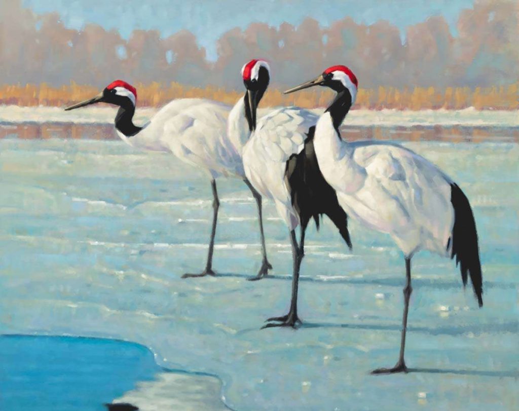 Peter Munro, 'Japanese Cranes on Ice'