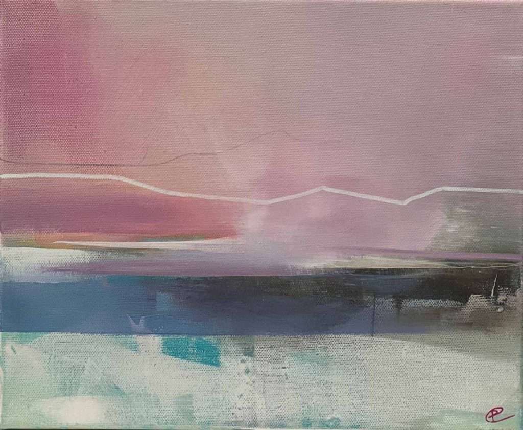 Poppy Cyster, 'River Edge', mixed media on linen