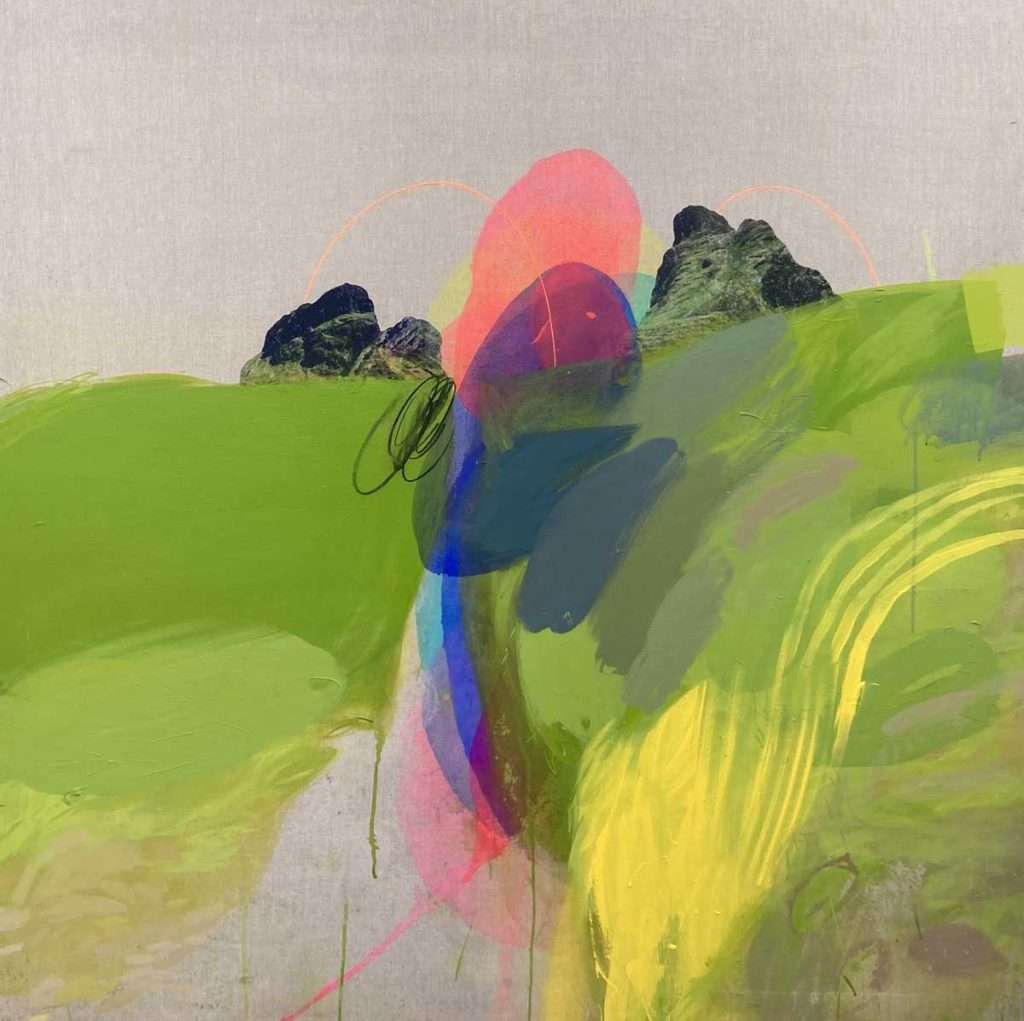 Rowan Paton, 'Where The Good People Go Who Cannot Stay', 2023, acrylic, collage print, mixed media on Belgian linen