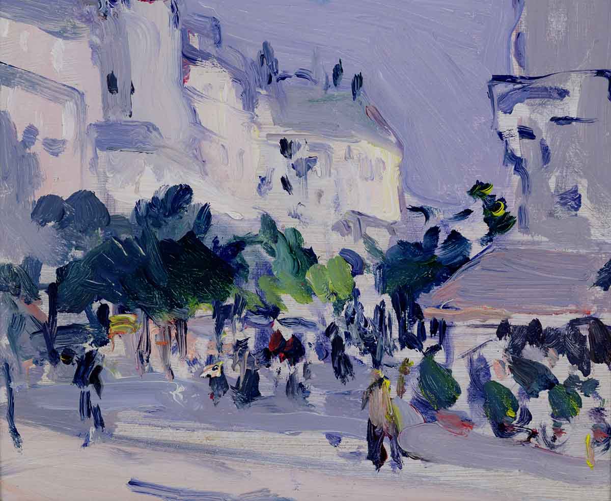 S J Peploe, 'Paris-Plage', c. 1906-7, oil on panel. Image courtesy of the Fleming Collection