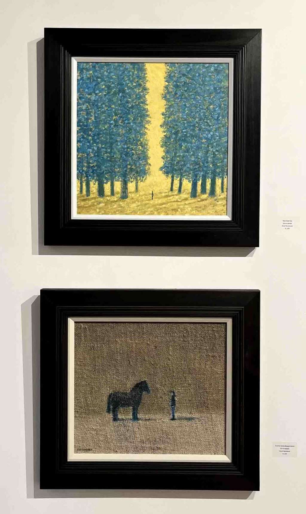 Stuart Buchanan 'Country Scene' oil on hessian, 'New Gold Day', oil on canvas