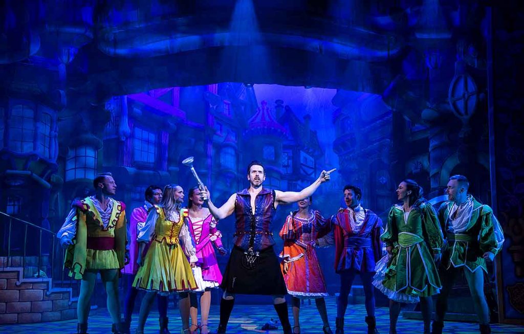 The Beauty and the Beast company on stage at The King's panto Glasgow. Image Richard Campbell