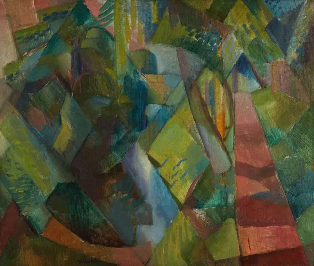 William Gillies, 'Trees on the Tyne, Haddington', 1924, oil on canvas